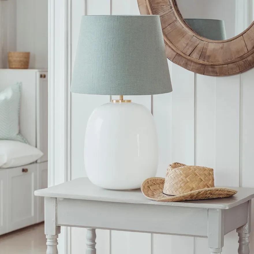 Austra Bordlampe Hvit 40*30*38 Blågrønn skjerm