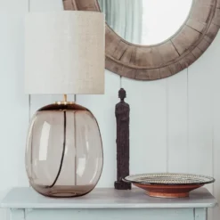 Austra Bordlampe Hvit 35*30 Orange skjerm