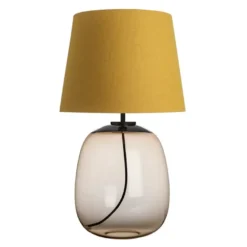 AUSTRA BORDLAMPE KAKAO M. SORT ARMATUR, GUL 40*30*38 SKJERM