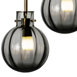 KRYSTALLKULE TAKLAMPE OPTIKK RØKGRÅ 120MM