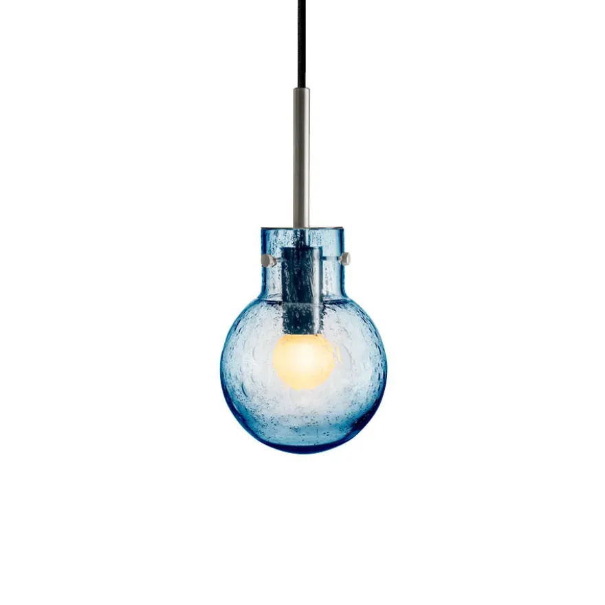 KRYSTALLKULE TAKLAMPE SODA STÅLBLÅ 120MM