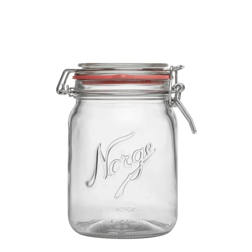 NORGESGLASSET OPPBEVARINGSGLASS 0,7L HENGSLET LOKK 4PK